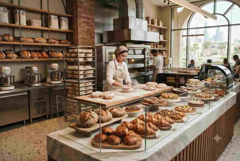 Professional bakery business producing fresh baked goods in the UAE