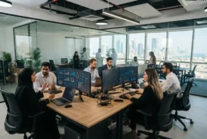 Digital marketing professionals creating online growth strategies for Ajman businesses