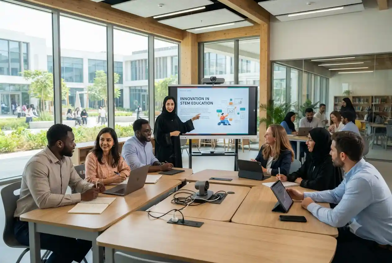 Educators participating in a professional training session at Emirates Education Academy in the UAE.
