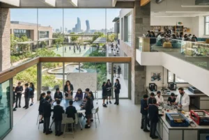 Students learning in a modern Fortes Education-style private school in the UAE.
