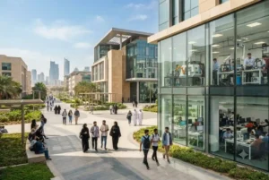 Students at the Higher Colleges of Technology campus in the UAE