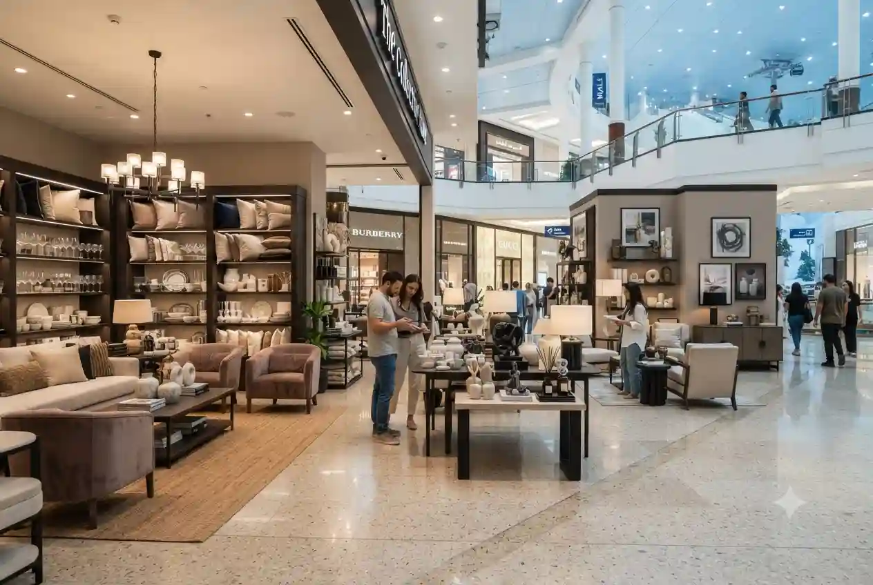 Interior of Lifestyle store at Mall of the Emirates in Dubai showcasing modern home décor and lifestyle products.
