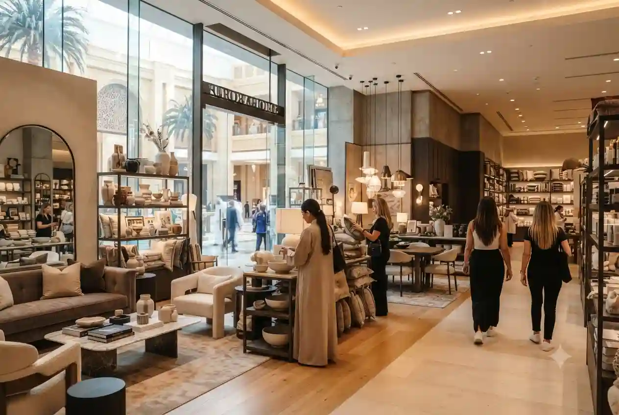 Interior of a Lifestyle store in the UAE featuring modern home décor and furniture displays.