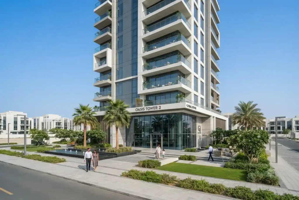 Modern residential apartment tower associated with Oasis Tower 2 GJ Real Estate
