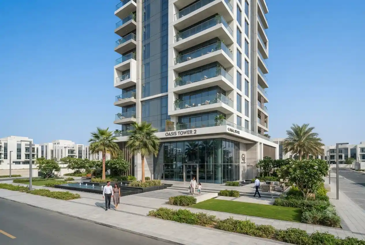 Modern residential apartment tower associated with Oasis Tower 2 GJ Real Estate