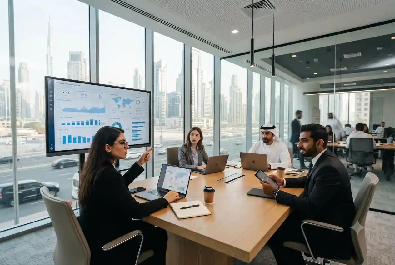 Real estate marketing professionals planning digital campaigns for property businesses