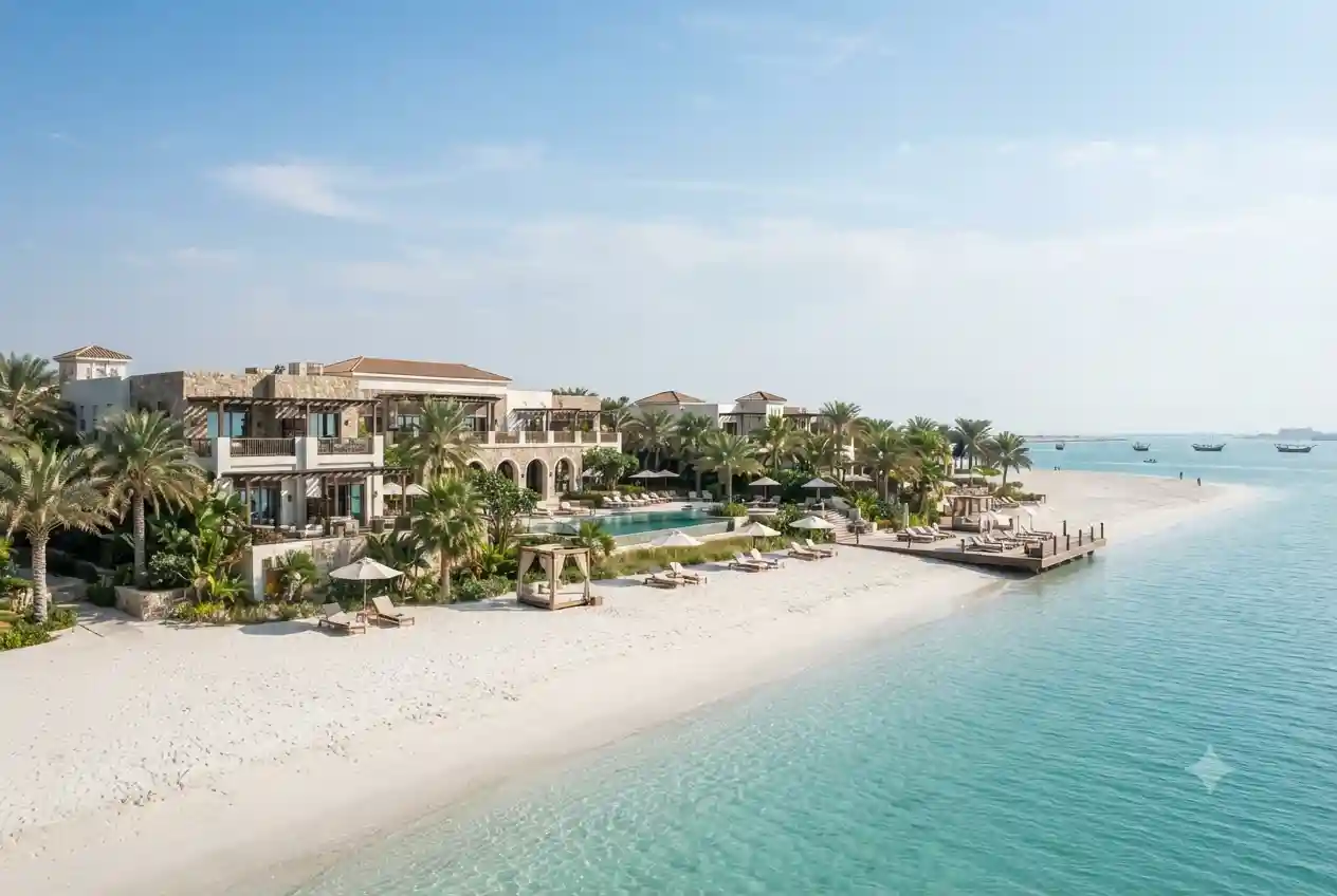 Luxury beachfront hotels and resorts in Umm Al Quwain overlooking the Arabian Gulf