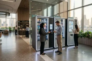 Modern vending machine business operating in a UAE commercial environment