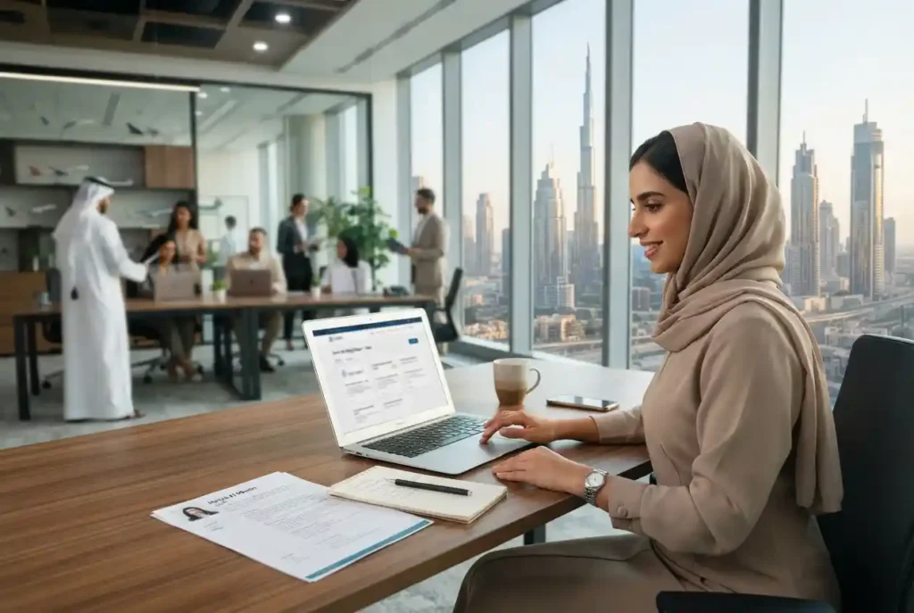 Professional searching for AE careers and job opportunities in the UAE
