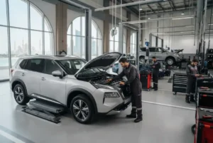 Al Masaood service center for Nissan vehicles in Abu Dhabi
