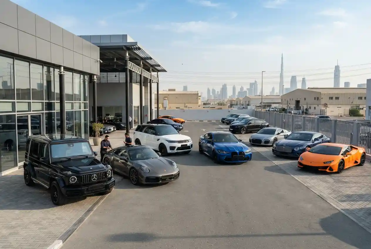 Alba Motors Dubai used car showroom in Al Quoz