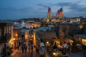 Almaty tour package from Dubai featuring Tian Shan mountains and city scenery