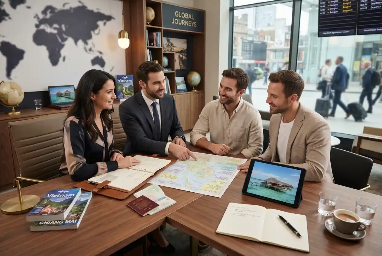 Alpha Tourism concept showing professional travel planning and tourism services