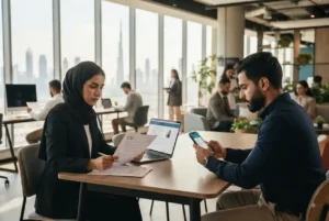 Arabic-speaking job seekers searching for employment opportunities in the UAE