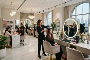 Modern professional beauty salon interior in Dubai