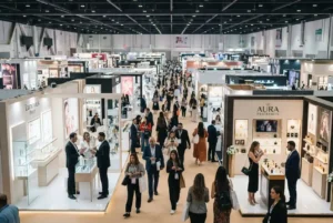 Beauty professionals attending a major beauty exhibition in Dubai
