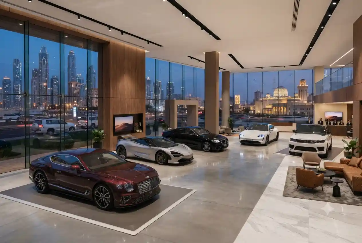 New and used cars for sale at a UAE automotive showroom