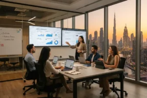 Digital marketing agency team developing online marketing strategies in Dubai