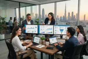 Digital marketing company team developing online growth strategies in Dubai