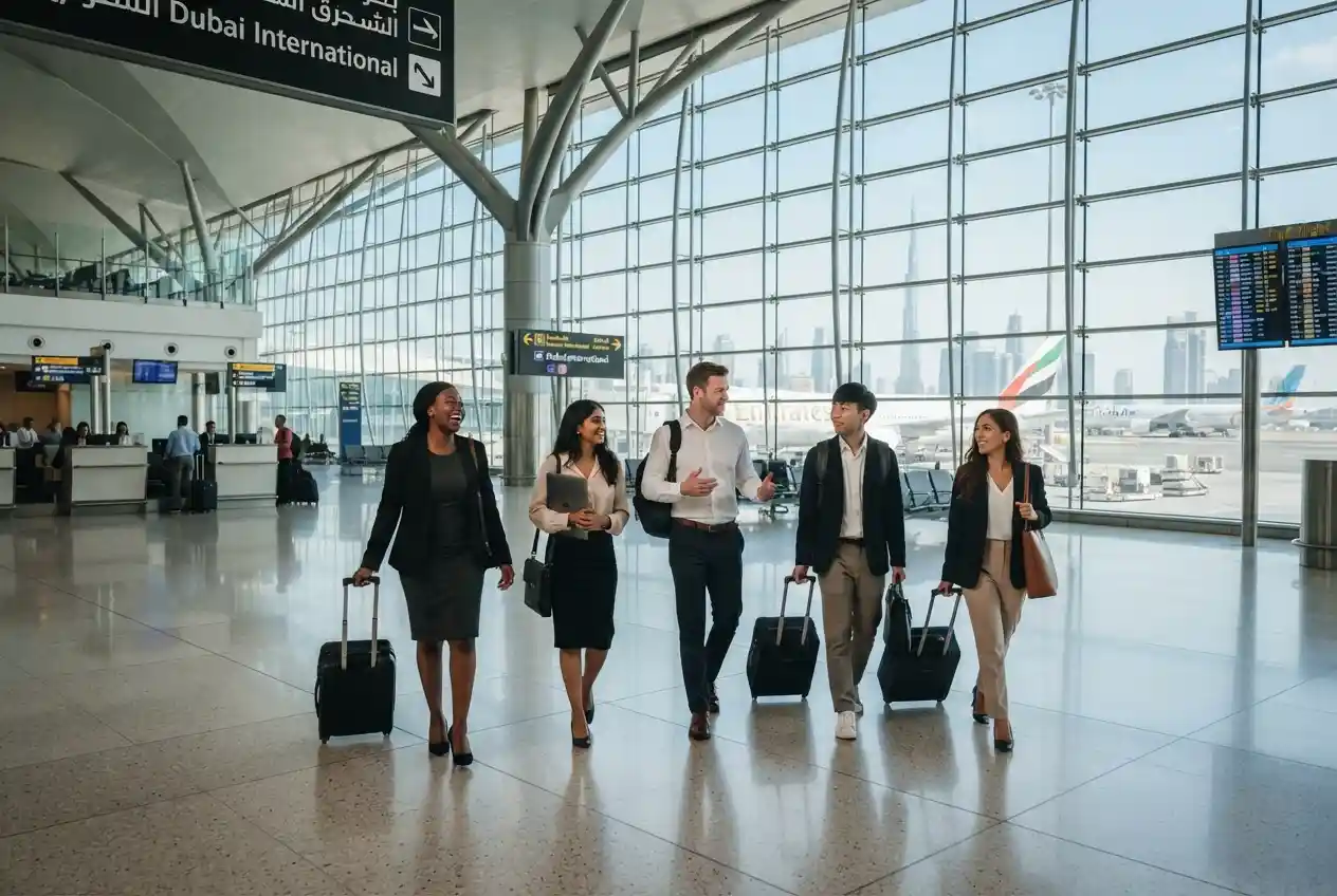 Fresh graduates exploring airport career opportunities in Dubai
