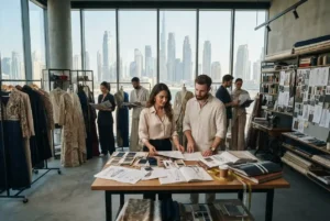 Fashion designers working on contemporary collections in Dubai