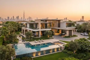 Dubai luxury mansion with private pool and landscaped grounds