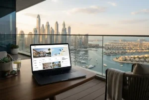 Dubai property portals showing online real estate search options