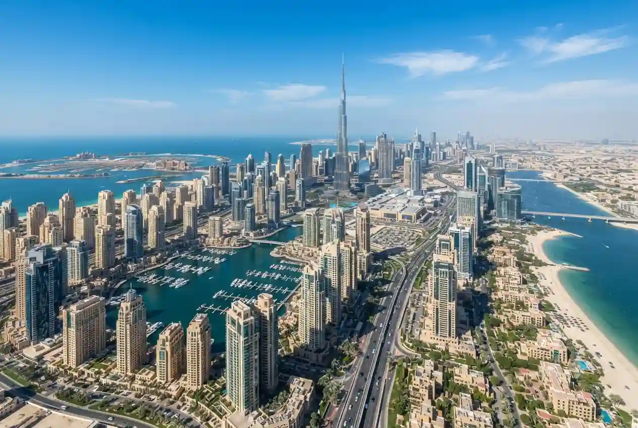 Dubai skyline showcasing residential and commercial real estate developments