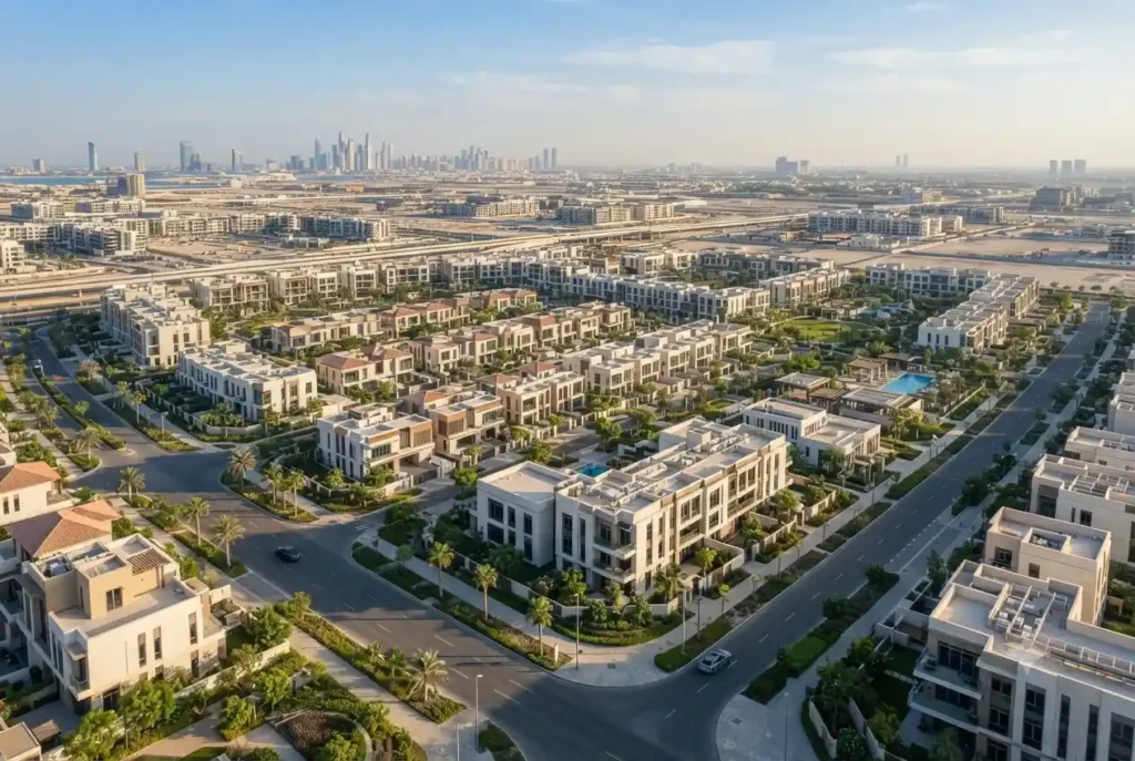 Modern residential properties and villas in Dubai South
