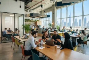 Entrepreneurs working inside Dubai Technology Entrepreneur Centre