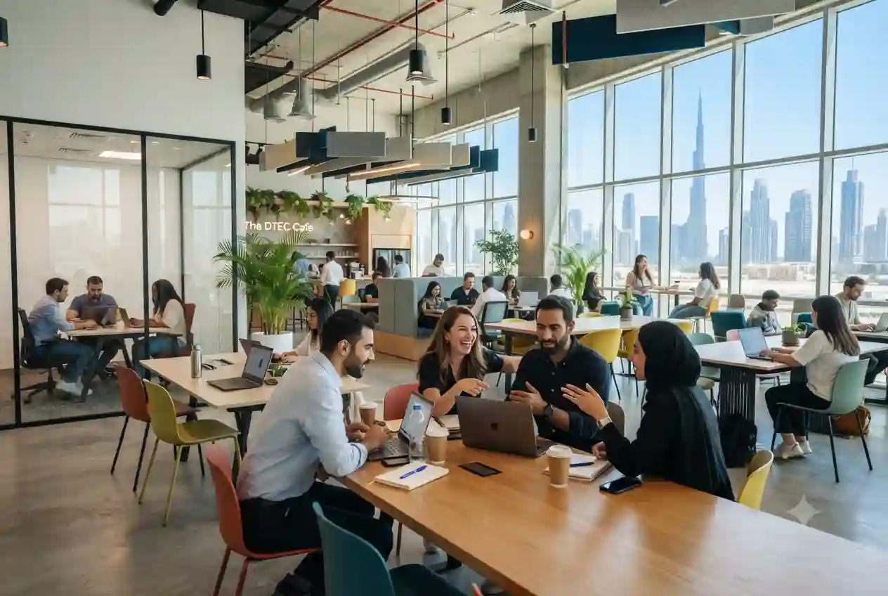 Entrepreneurs working inside Dubai Technology Entrepreneur Centre