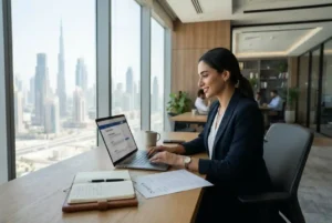 Job seeker searching for a Dubai vacancy online