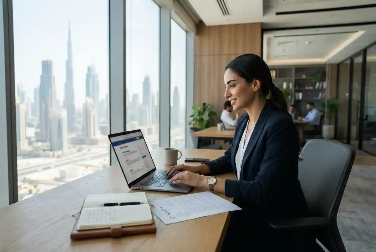 Job seeker searching for a Dubai vacancy online