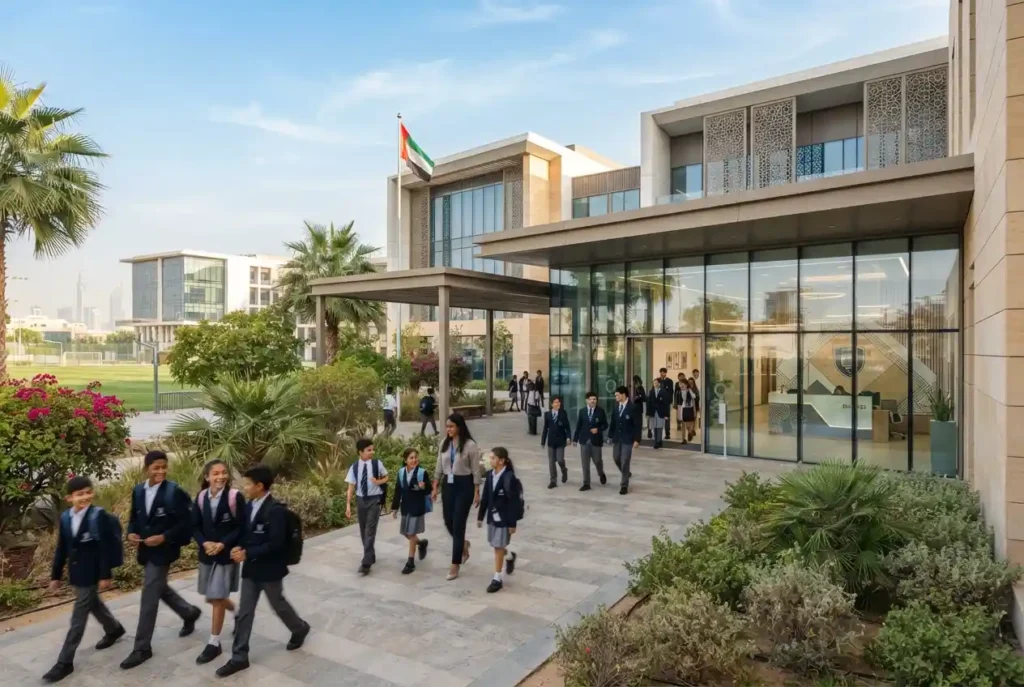 Modern UAE school representing education branding and school identity
