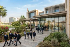 Modern UAE school representing education branding and school identity