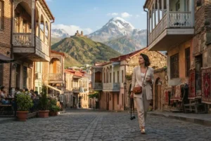Georgia tour package from Dubai featuring Tbilisi and Caucasus mountain scenery