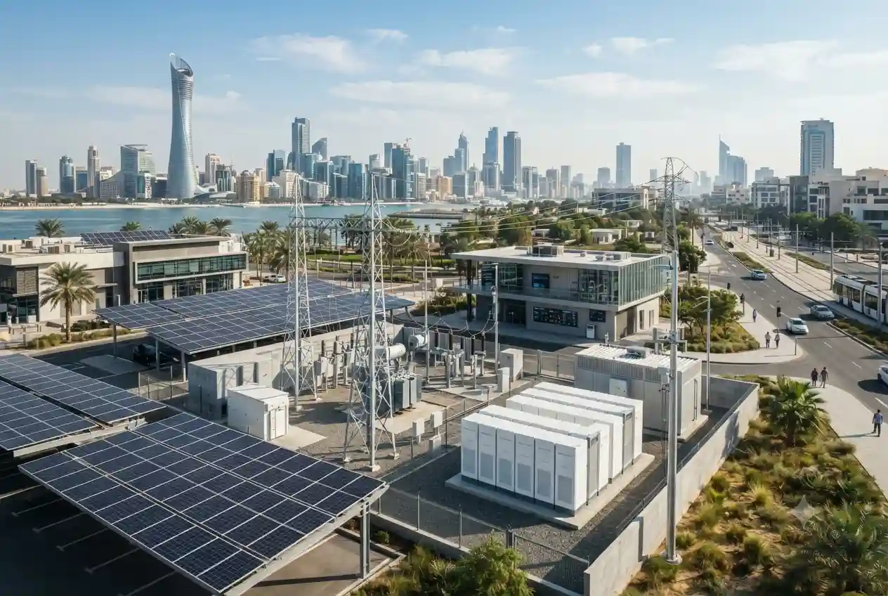 Modern grid technology with smart power infrastructure and renewable energy systems