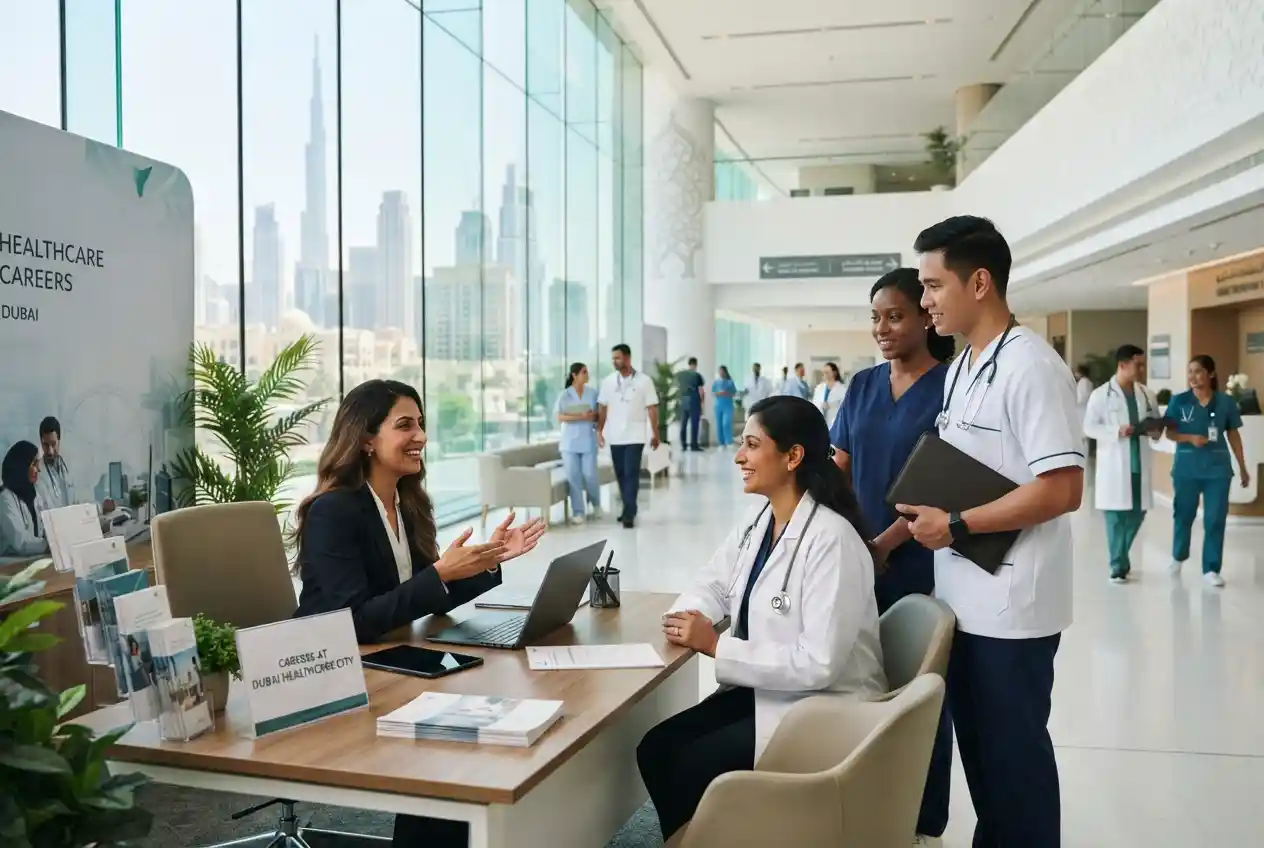 Healthcare recruitment professionals connecting medical staff with UAE healthcare employers