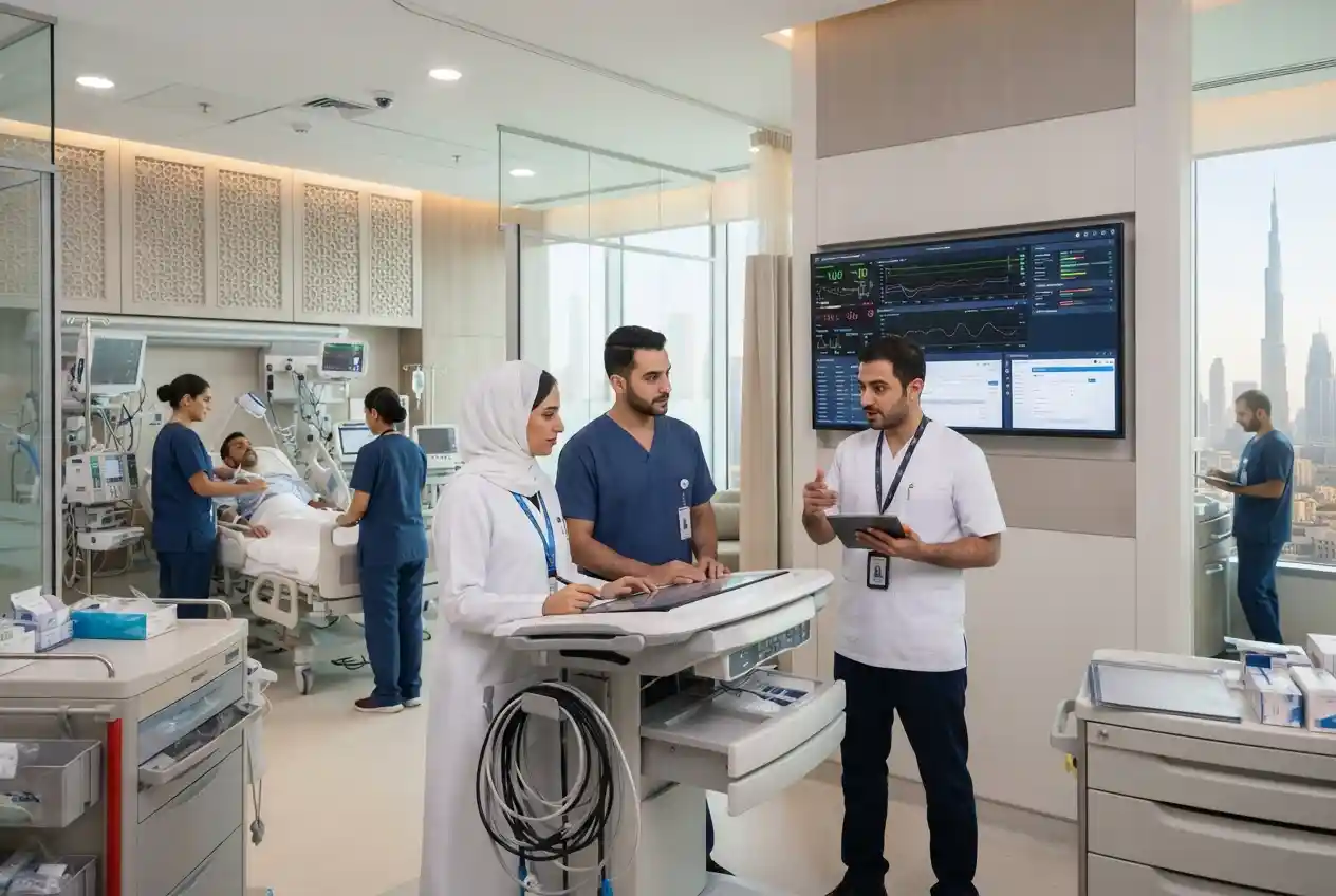Healthcare technology and digital healthcare systems in a modern UAE hospital