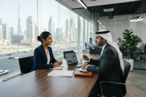 Job seeker attending an interview for immediate joining jobs in Dubai