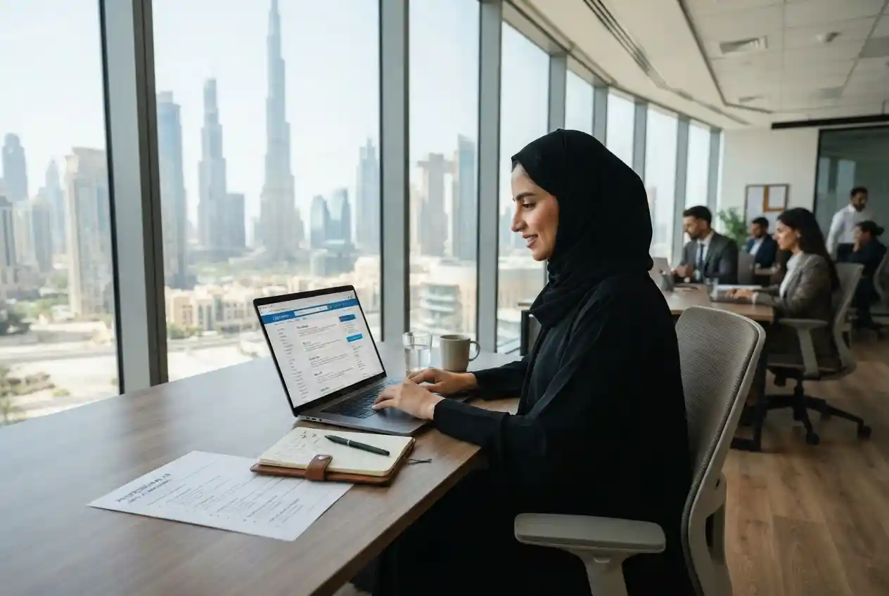 Professional searching for jobs with a Job Finder UAE strategy