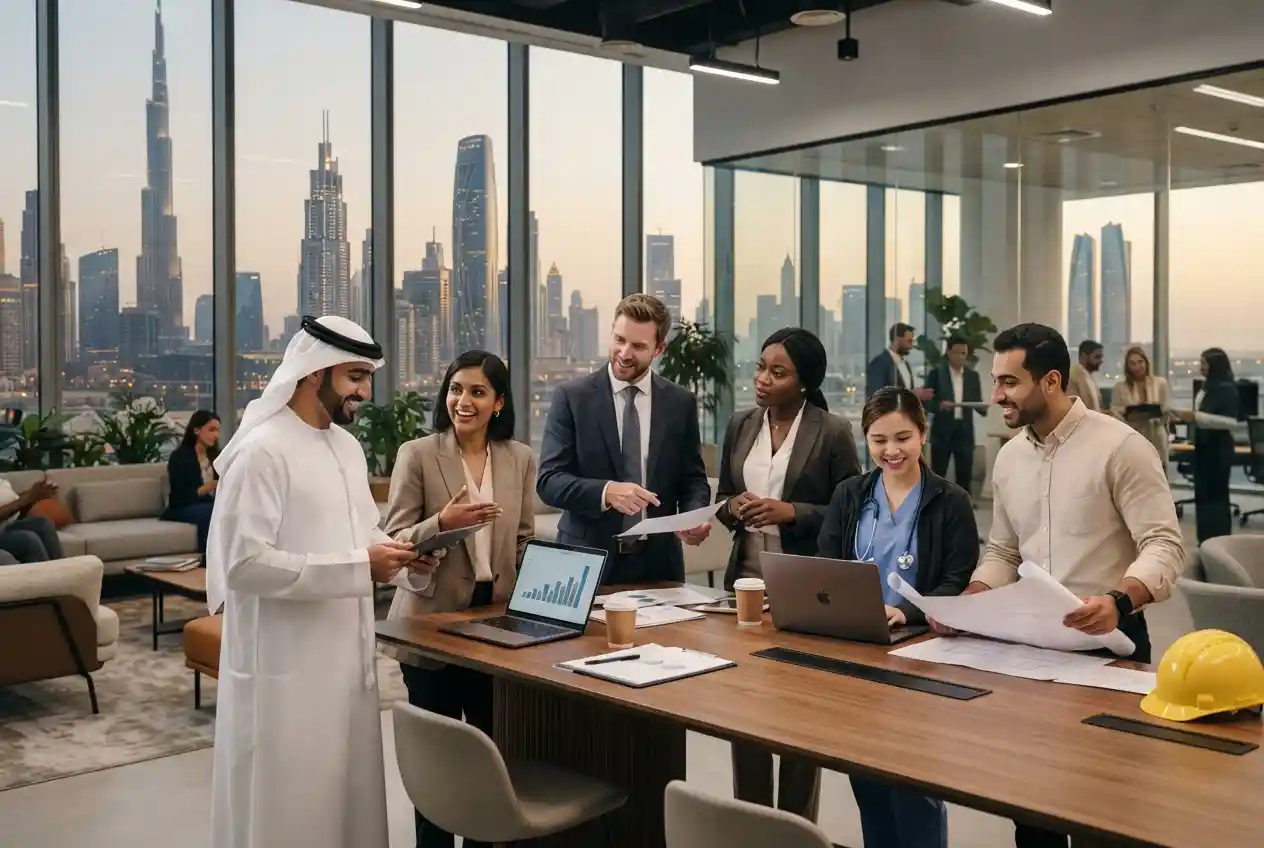 Professionals representing the UAE job market and career opportunities