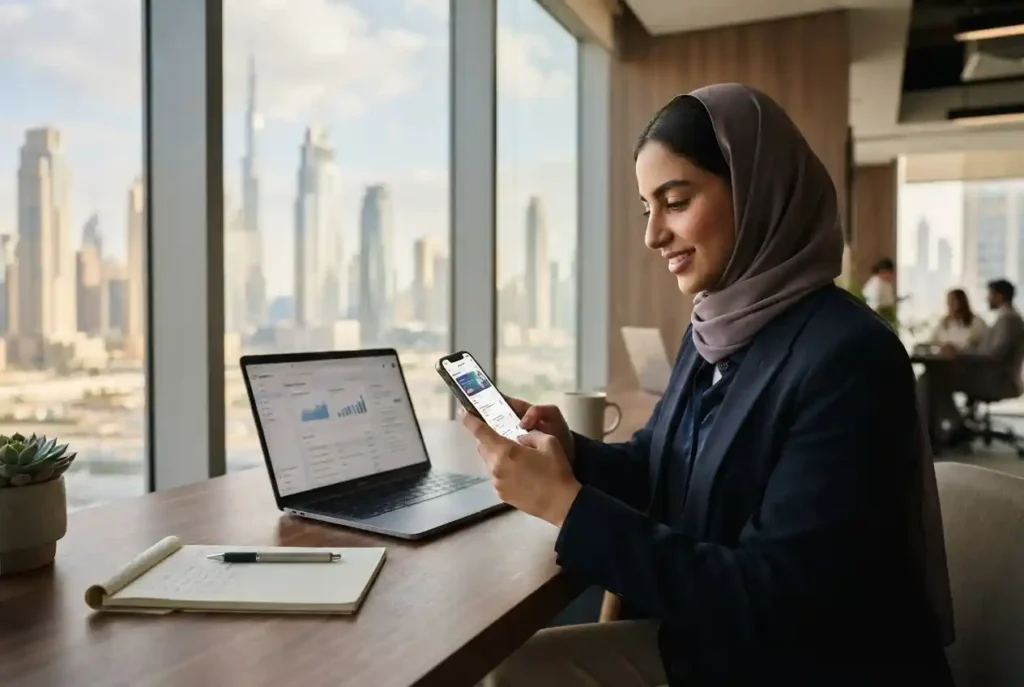 Professional using job search apps UAE to find employment opportunities
