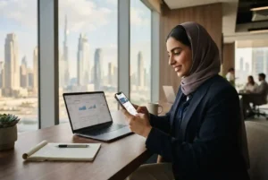 Professional using job search apps UAE to find employment opportunities