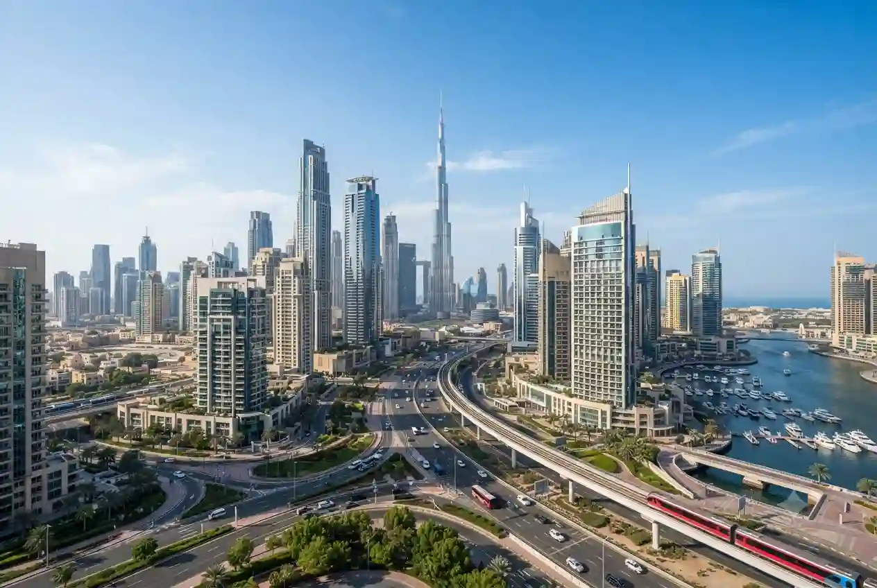Modern commercial and residential real estate developments in Dubai
