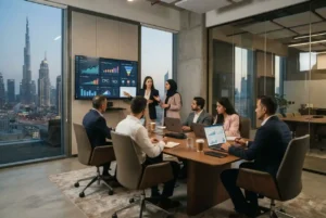 Marketing agency team developing a digital strategy in Dubai
