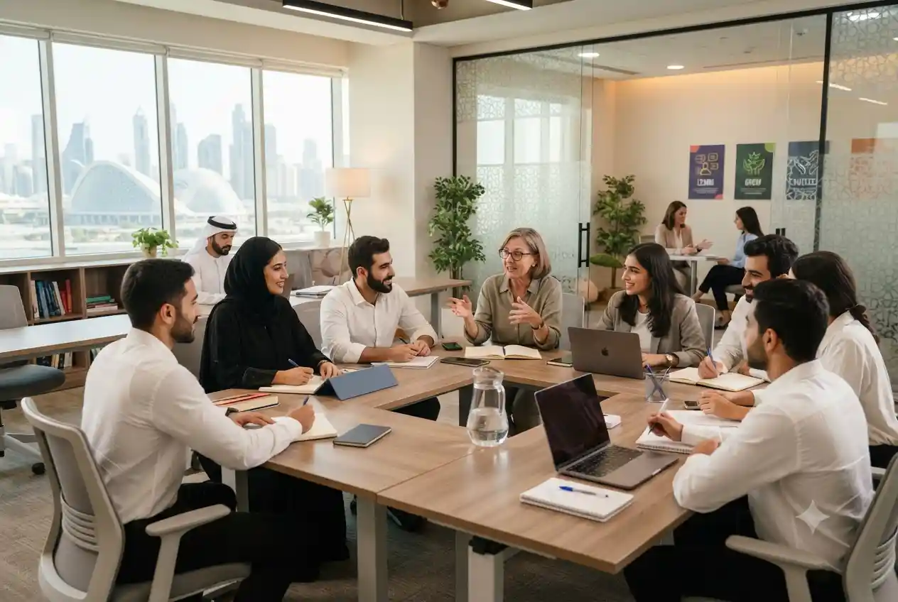 Students attending a modern educational institute in the UAE