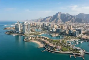 Modern waterfront residential and commercial real estate developments in Ras Al Khaimah