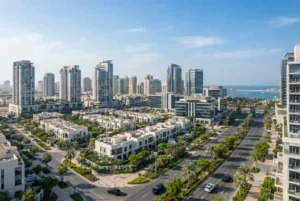 Modern residential and commercial real estate developments in Ajman