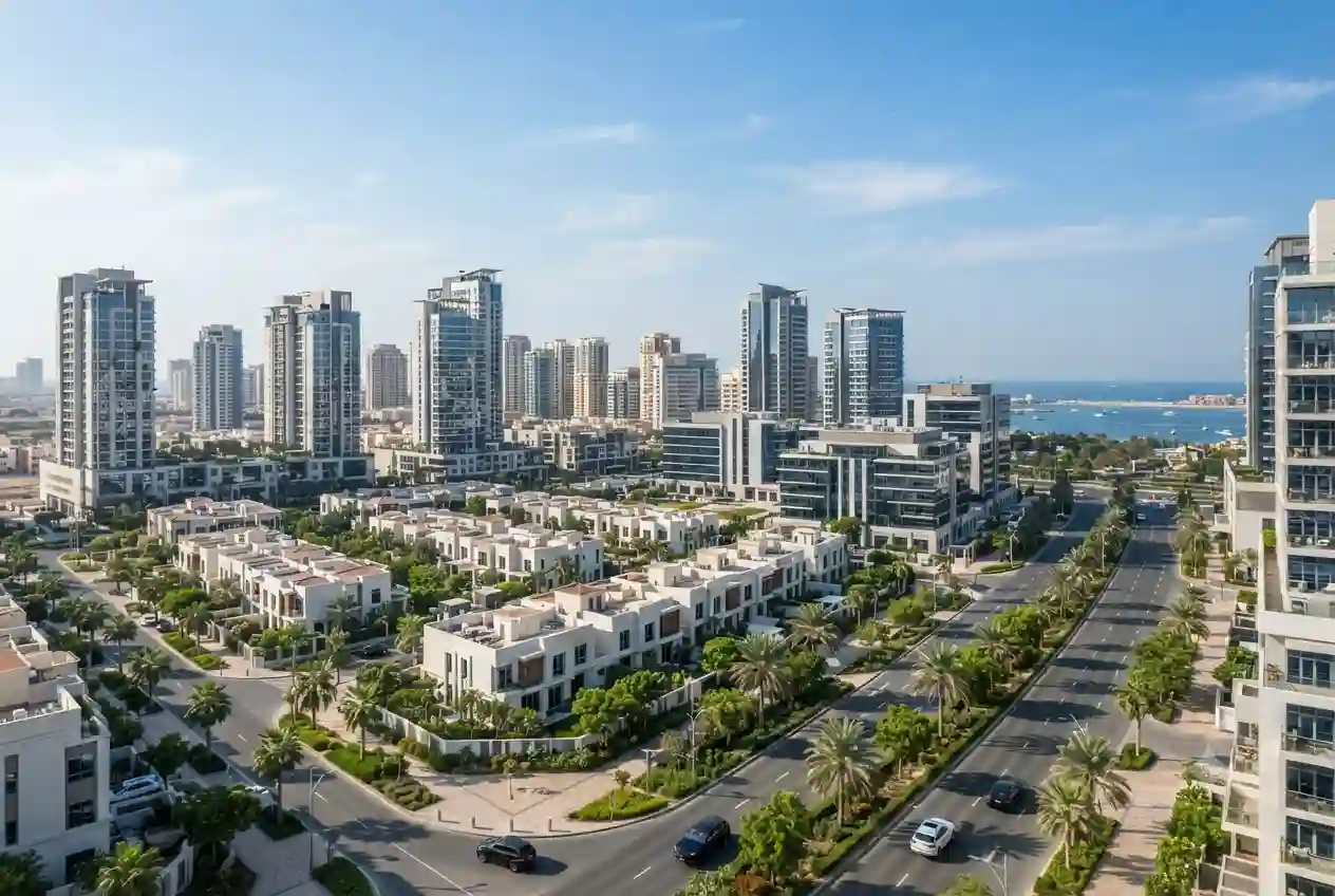 Modern residential and commercial real estate developments in Ajman